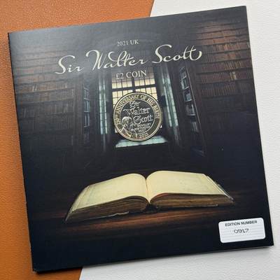 ＜星葵🌻钱币社＞硬币场·第71期·3月10日发货 - 英国2021年沃尔特·斯科特爵士诞辰250周年卡装2镑双金属纪念币
