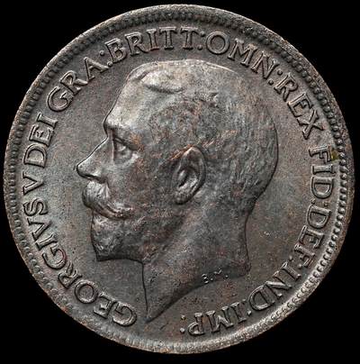 修遠堂世界钱币第106期，请看参拍说明 - 1916年英国1法新铜币，造币厂熏黑，未流通