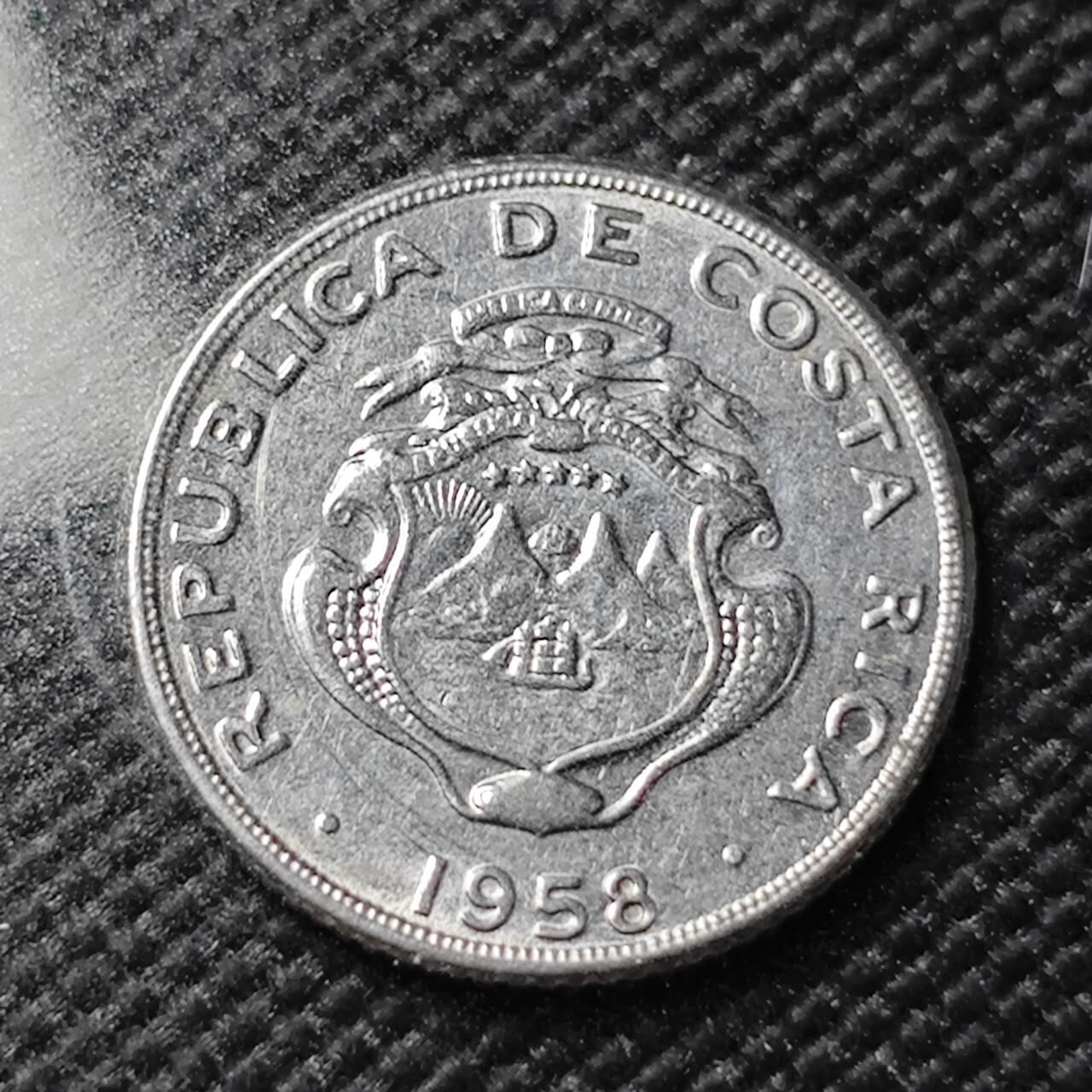 KK钱币收藏小铺   第401期 2月预留时间 周末发货  1958哥斯达黎加5分