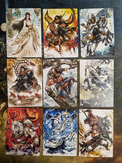 阳大大卡牌拍卖第103期（持续收拍品，周五晚上九点截拍，进群福利早知道） 【普卡】卡德曼 张建东水浒 普卡51张 背面全是墨稿