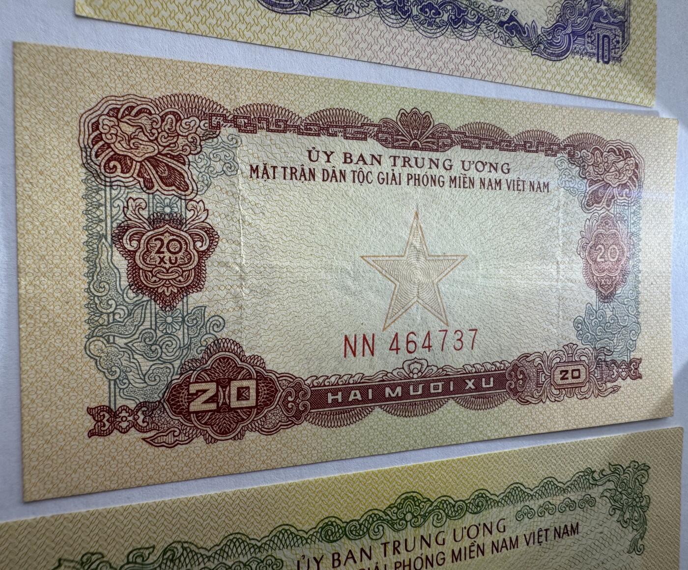 2026第4场（总第231期）：精品测试钞、外钞综合场  中国代印未发行/越南/南越解放民族阵线1963年版10、20、50仙一组三枚（好品如图）