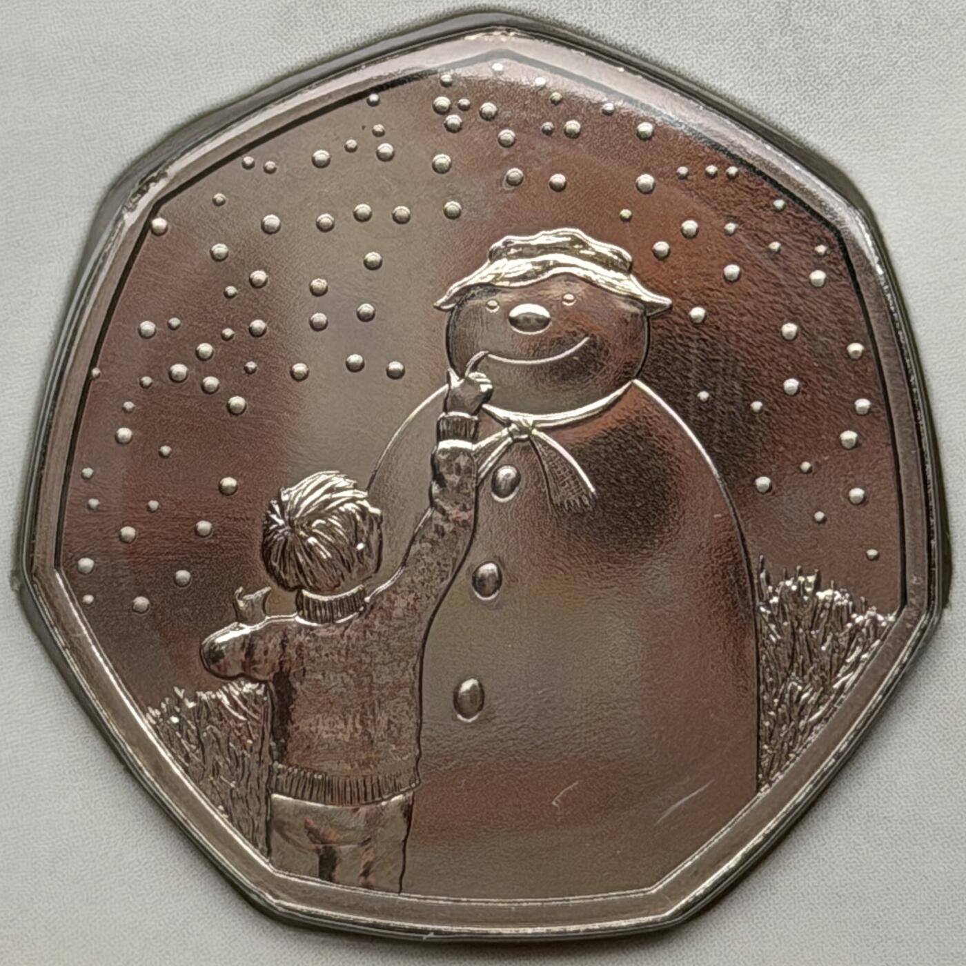 ＜星葵🌻钱币社＞硬币场·第71期·3月10日发货 英国2021年雪人卡装50便士纪念币