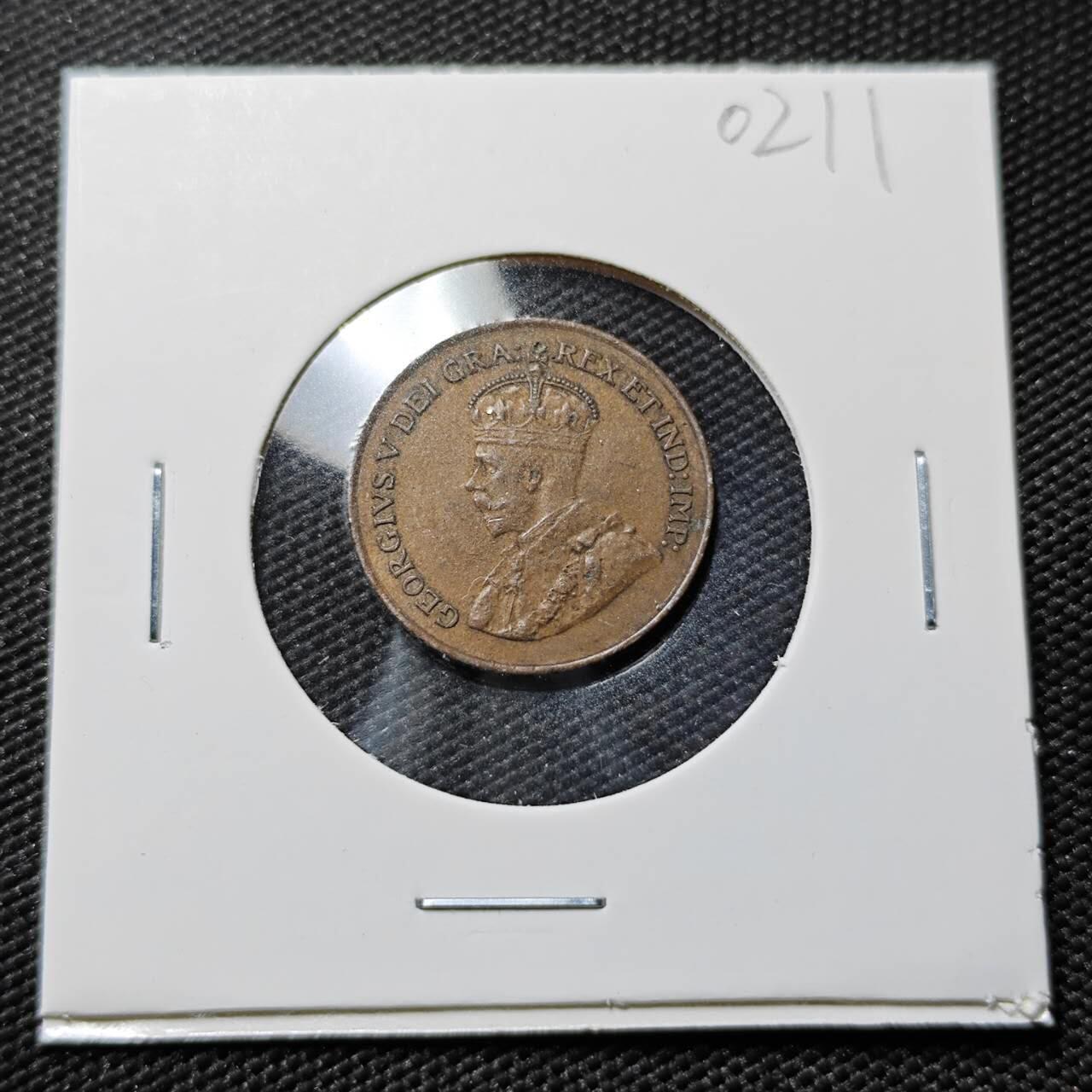 KK钱币收藏小铺   第402期 2月预留时间 周末发货  1920加拿大1分铜币