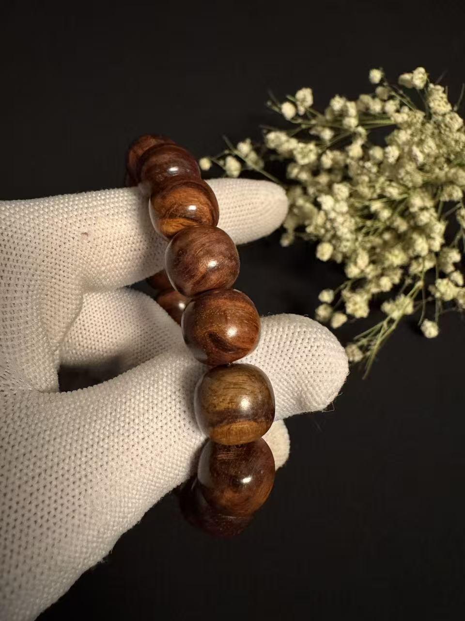 零元拍：海南黄花梨老型珠手串：11.5/10MM