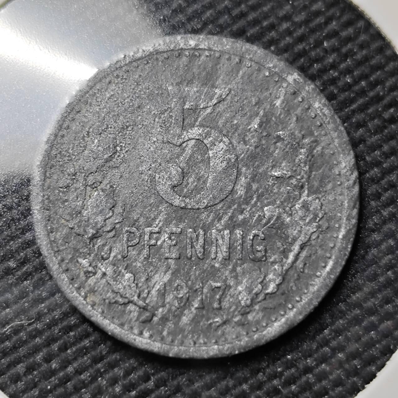 KK钱币收藏小铺   第401期 2月预留时间 周末发货  德紧5芬尼