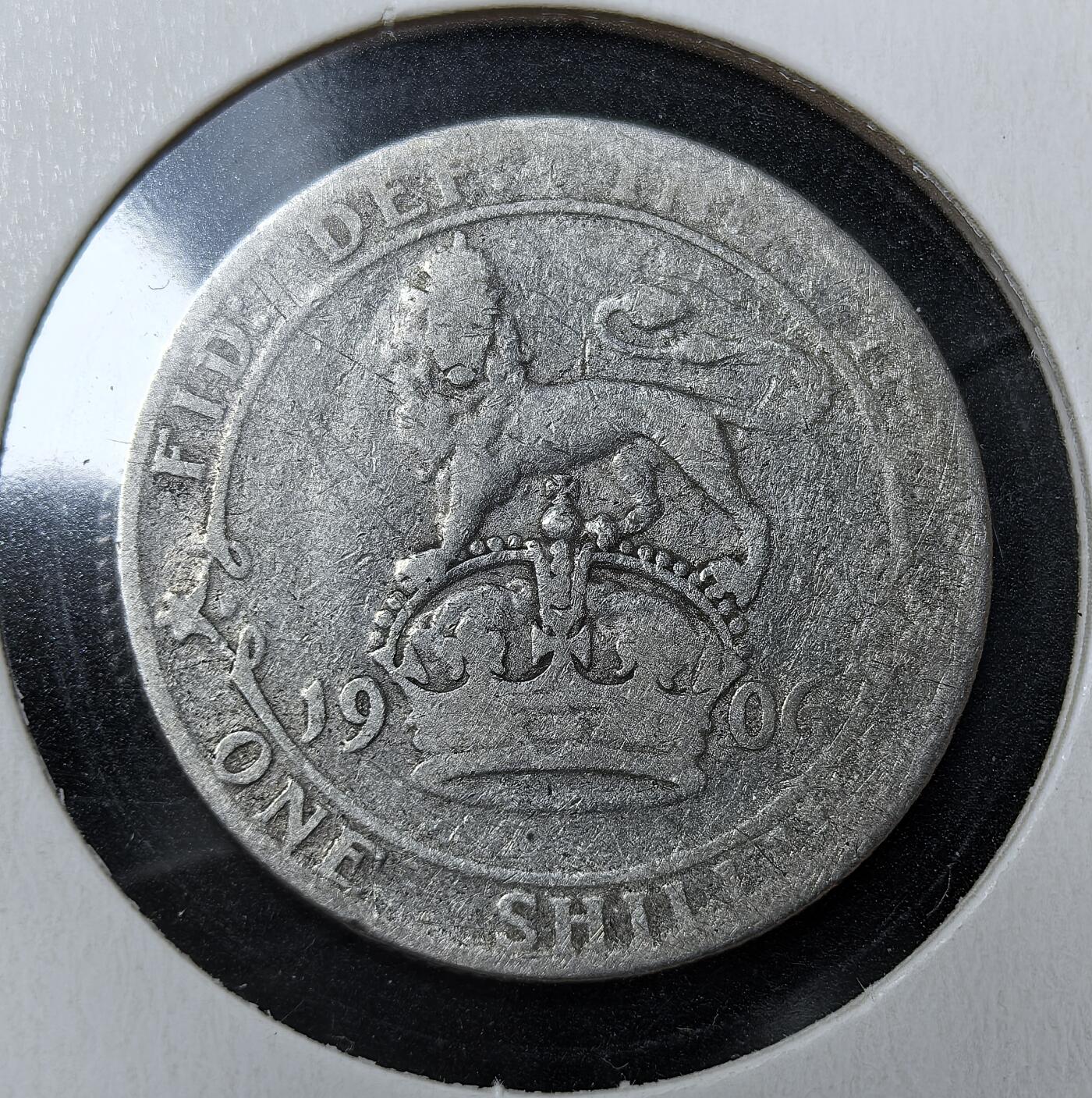 外国优质老铜币银币苏联纪念章，每周六晚九点倒数截拍，满百包邮可寄存，持续收拍 英国爱德华七世1906年1先令银币5.6克925银纯银价112元，正面为国王侧面像，背面是戴冠雄狮与皇冠图案，见证了大英帝国鼎盛阶段，后随 1971 年币制改革退出流通。