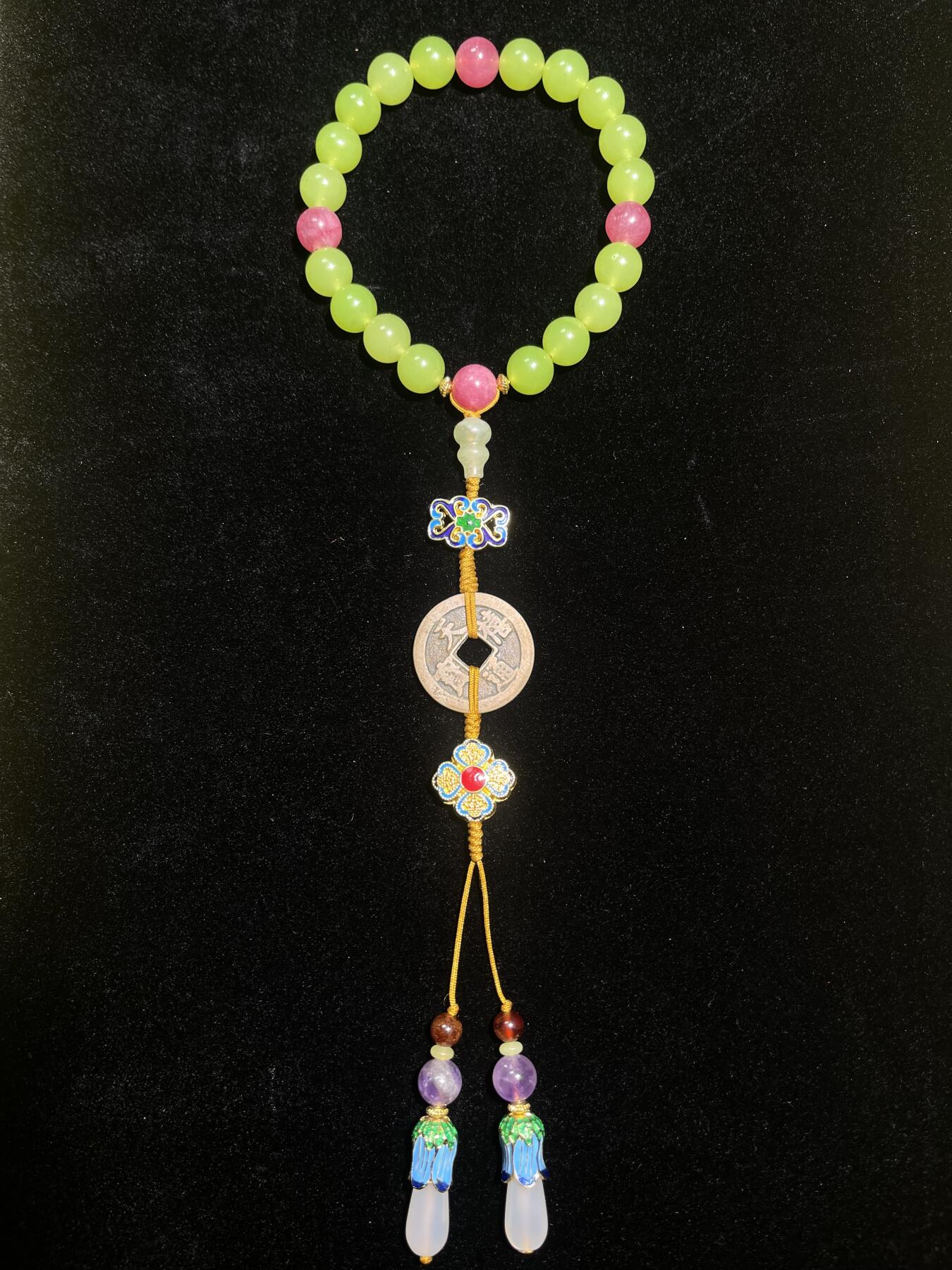 古钱币十八子手持念珠手串-天禧通宝