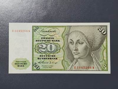 3月6号晚上8点 外国纸币自动截拍第35场 - 首版1960德国20马克全新