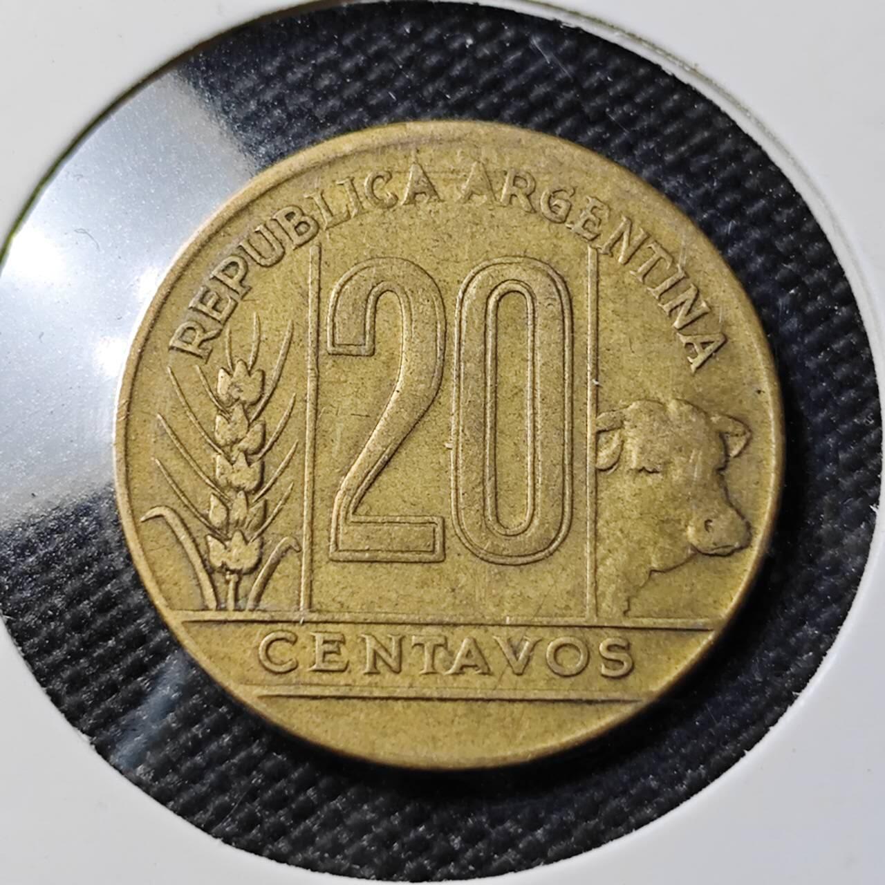 KK钱币收藏小铺   第402期 2月预留时间 周末发货  1949阿根廷20分铜币