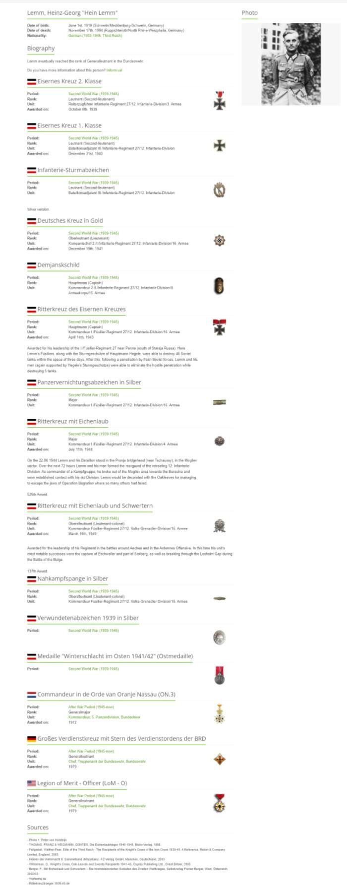 小驴勋章奖章收藏3月7日周六晚六点拍卖（珍爱和平，收藏战争，铭记历史，勿忘国耻，忠党爱国。有偿代拍，送拍规则在简介最后，参拍须阅读规则后再参拍，关系到运费包装发货时效真假辨别等关键信息，拍卖时不再发原图，看大图店主微信码在拍卖店铺介绍里） 得三骑士铁十字勋章获得者莱姆上校战后签名照