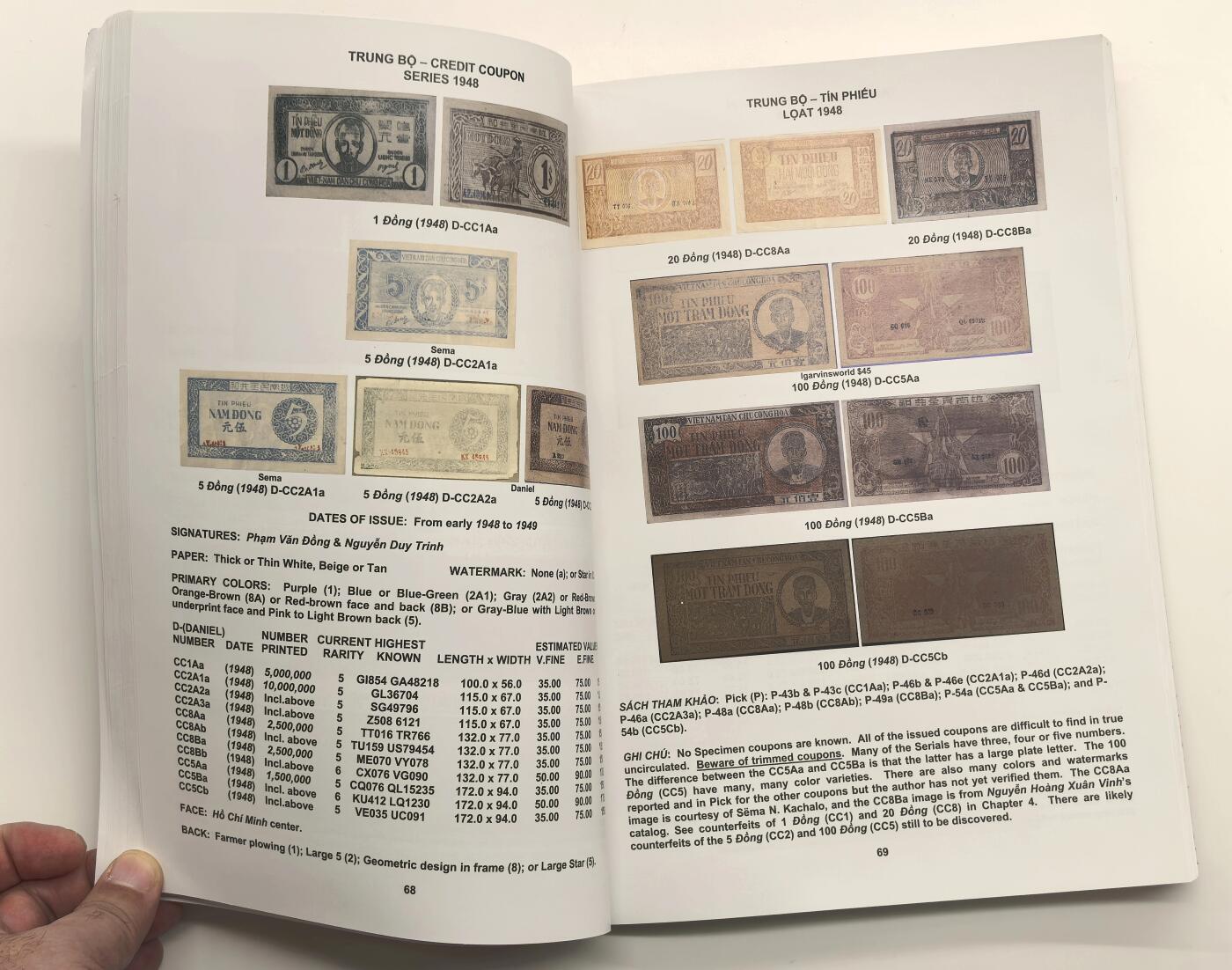 博洋堂世界钱币拍卖第163期（全场包邮） 美国著名钱币学家霍华德.丹尼尔编著越南钱币工具书，2016年发行出版，不好找的一本钱币工具书