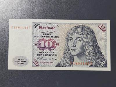 3月6号晚上8点 外国纸币自动截拍第35场 - 首版1960德国10马克全新