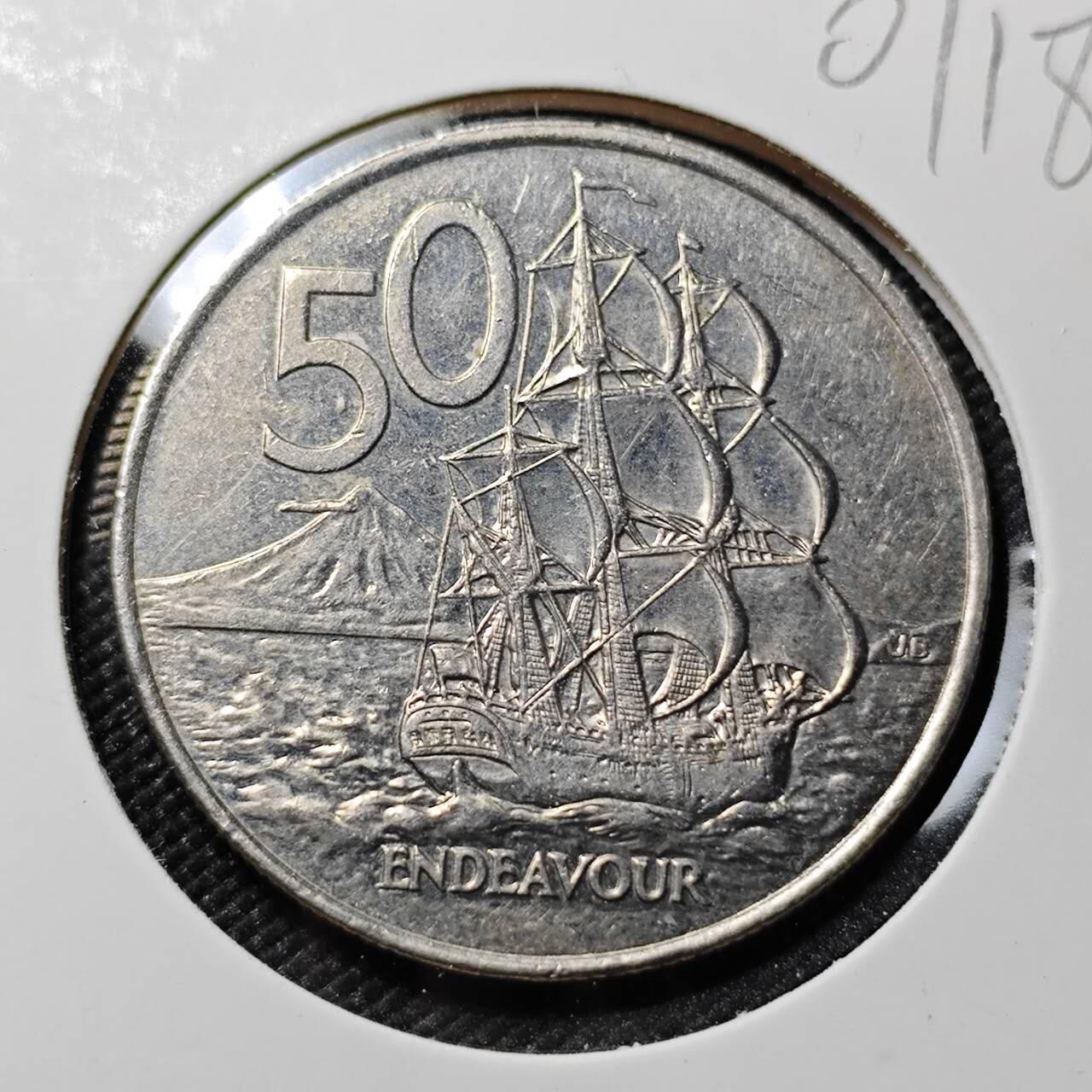 KK钱币收藏小铺   第401期 2月预留时间 周末发货  2002新西兰50分