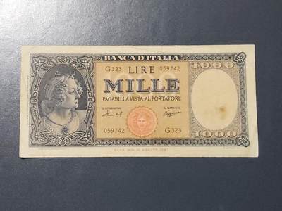 3月6号晚上8点 外国纸币自动截拍第35场 - 意大利1000原票美品