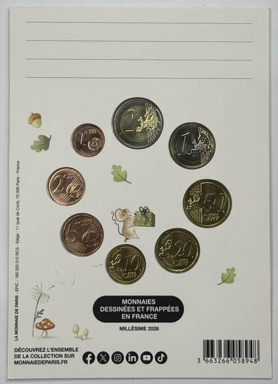 S&S Numismatic世界钱币-拍卖 第126期  法国2026年 全新改版（第3版本） 8枚欧元套币官方卡币