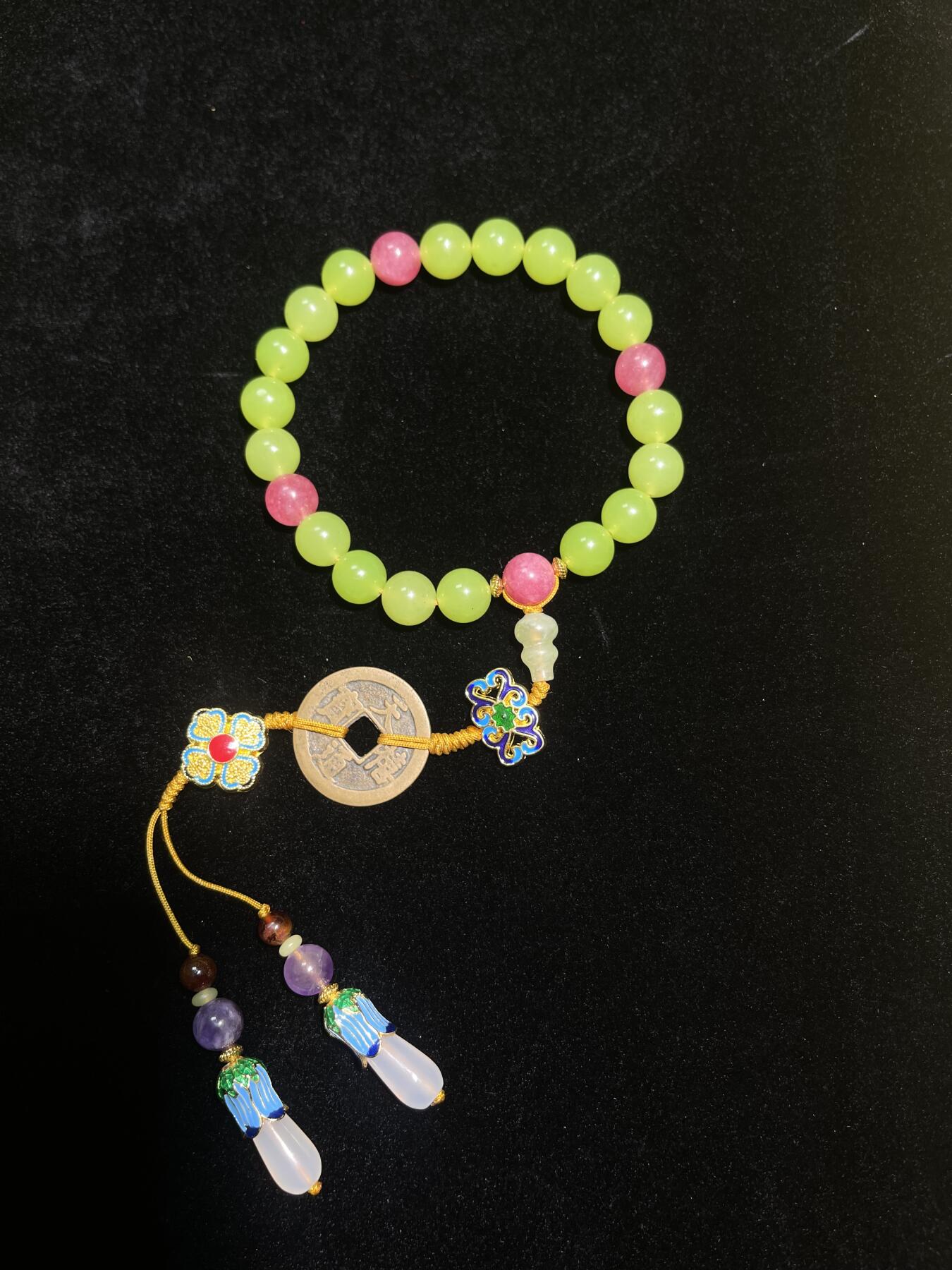 古钱币十八子手持念珠手串-天禧通宝