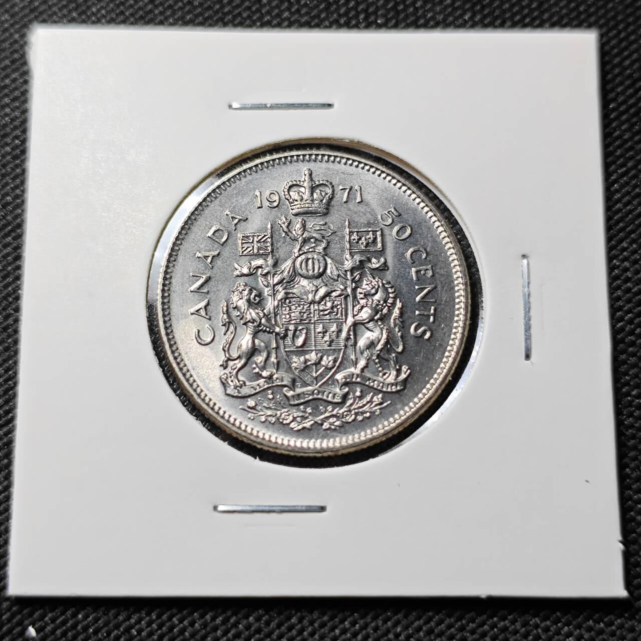 KK钱币收藏小铺   第401期 2月预留时间 周末发货 1971加拿大50分 好品 