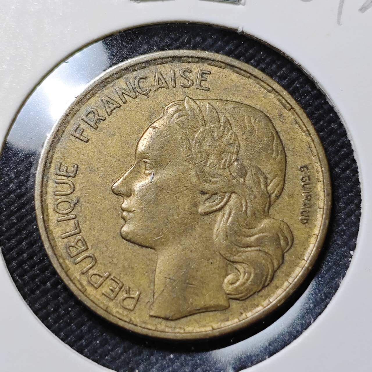 KK钱币收藏小铺   第401期 2月预留时间 周末发货  1953法国20法郎