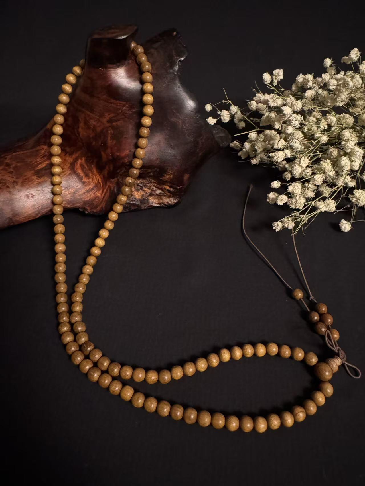 零元拍：金丝楠佛珠108长串，6MM，金丝果香满满