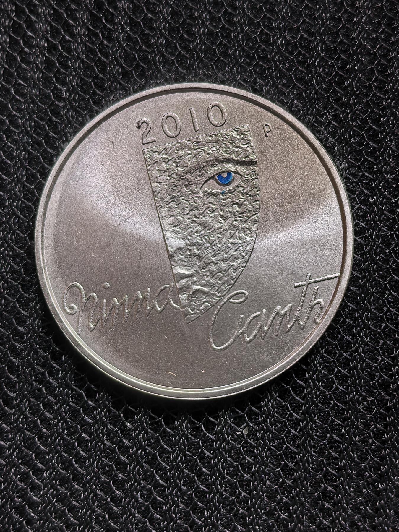 道一币馆币章第一百六十八场 芬兰2010年芬兰著名作家明娜·康特10欧元纪念银币  25.5g  925s