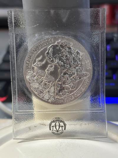 第192期拍卖 - 卢旺达2014年非洲野生动物系列7黑斑羚1盎司银币，999银