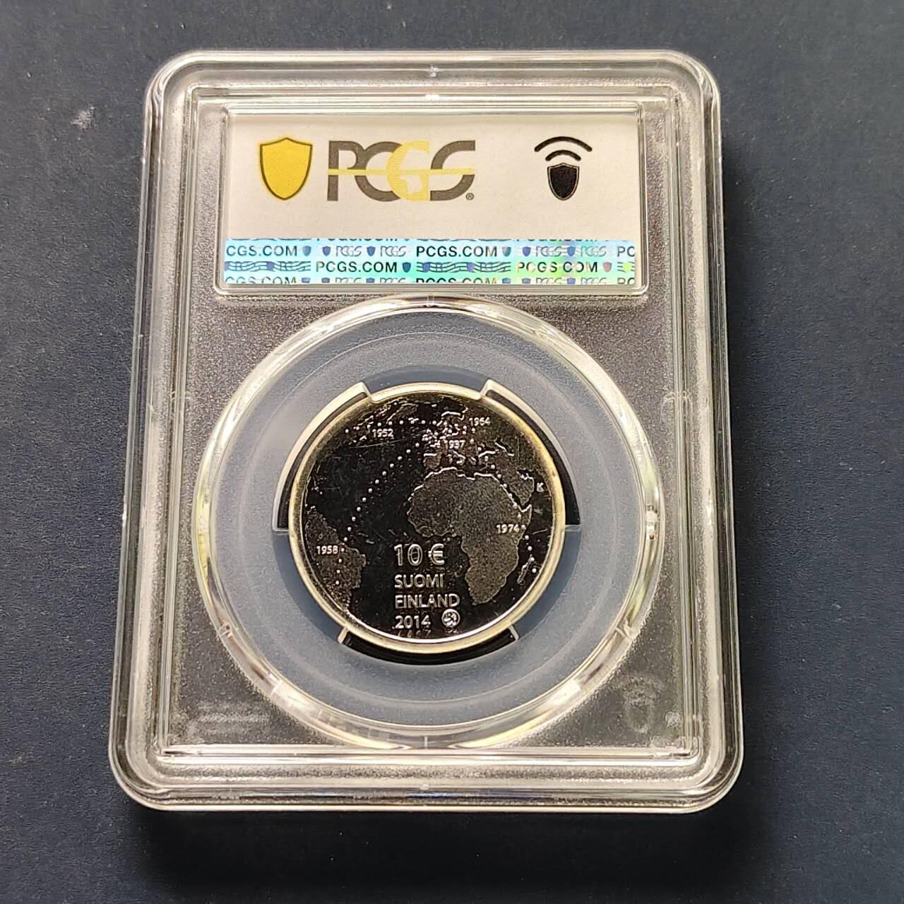 【全场包邮】纯粹捡漏拍509场 【收藏级·亚军分】芬兰2014年10欧元设计大师塔皮奥瓦拉精制纪念银币【28.1毫米10克50%】-PCGS PR66 DCAM（更高分仅1枚）