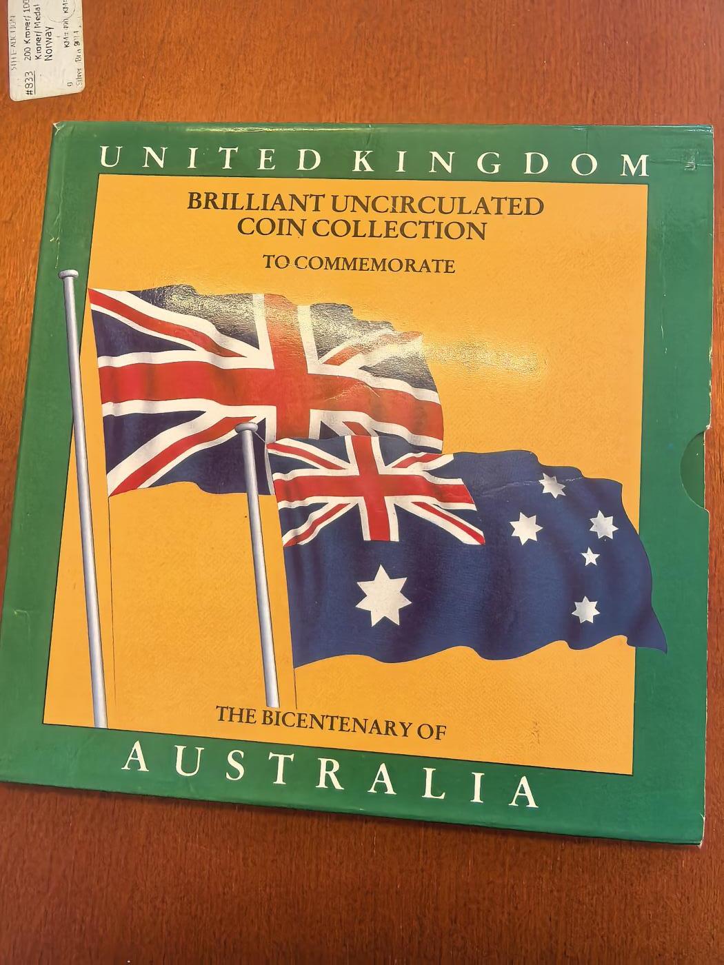 长老汇马年精选第七场拍卖 1988英国7枚套，卡装，纪念澳大利亚200周年