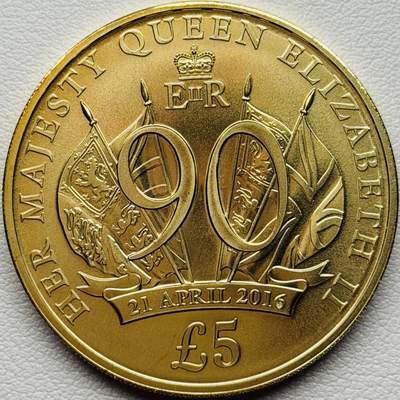 ＜星葵🌻钱币社＞硬币场·第71期·3月10日发货 - 泽西岛2016年女王90岁生日5镑克朗型纪念币