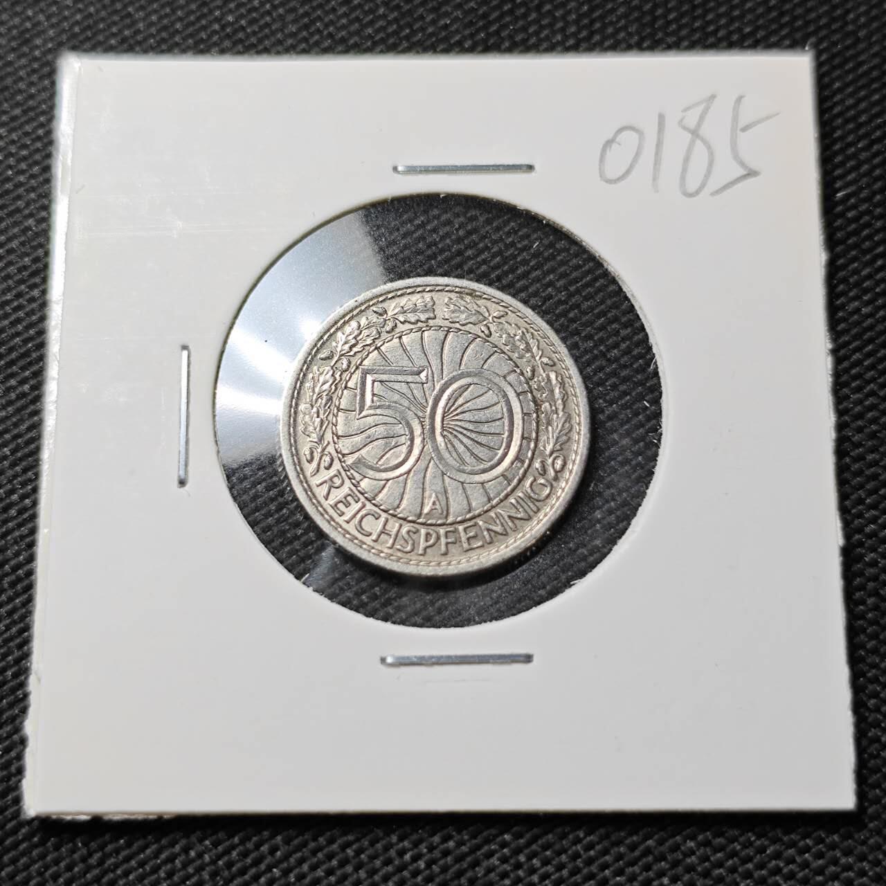 KK钱币收藏小铺   第401期 2月预留时间 周末发货  德国50芬尼镍币