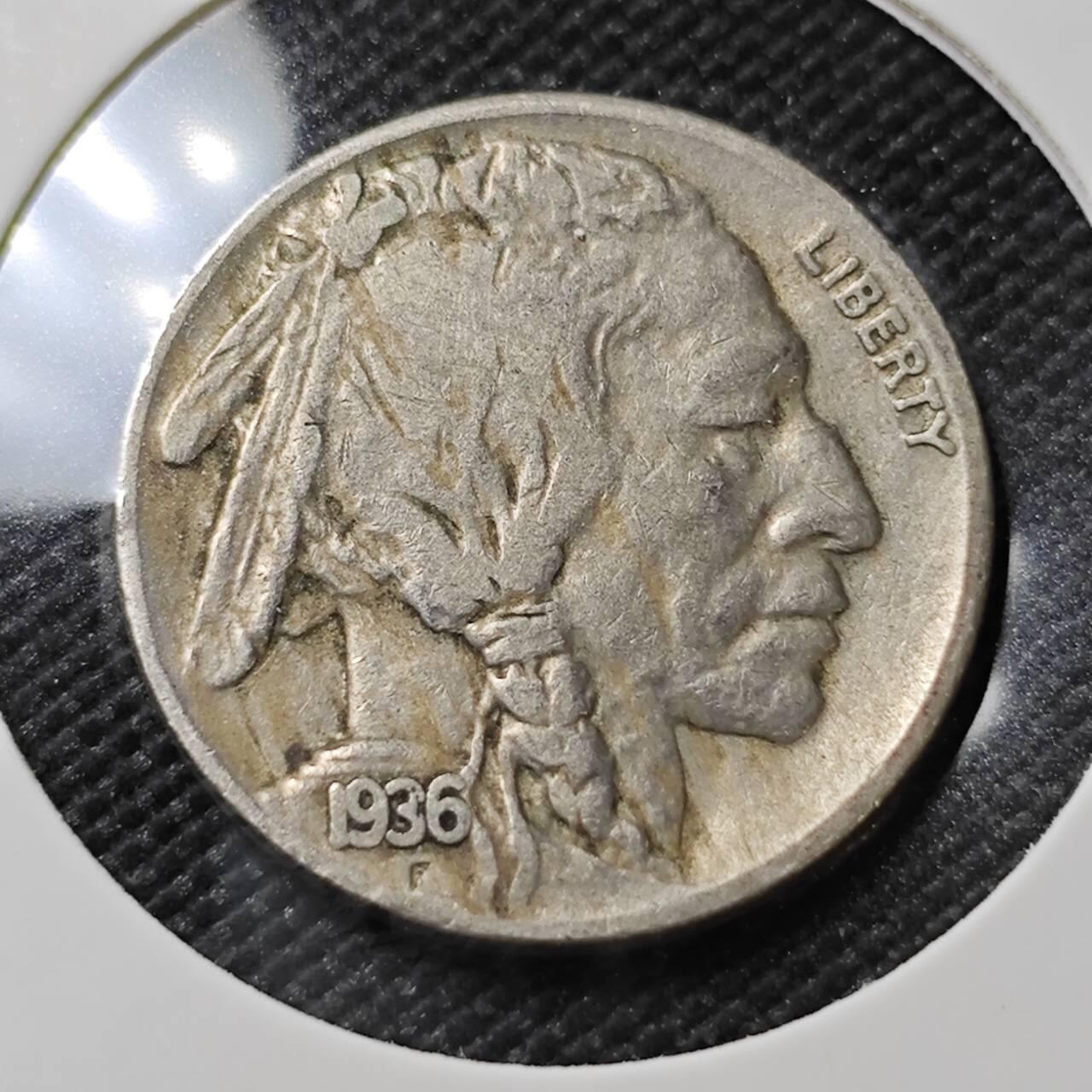 KK钱币收藏小铺   第401期 2月预留时间 周末发货  1936美国5分镍币