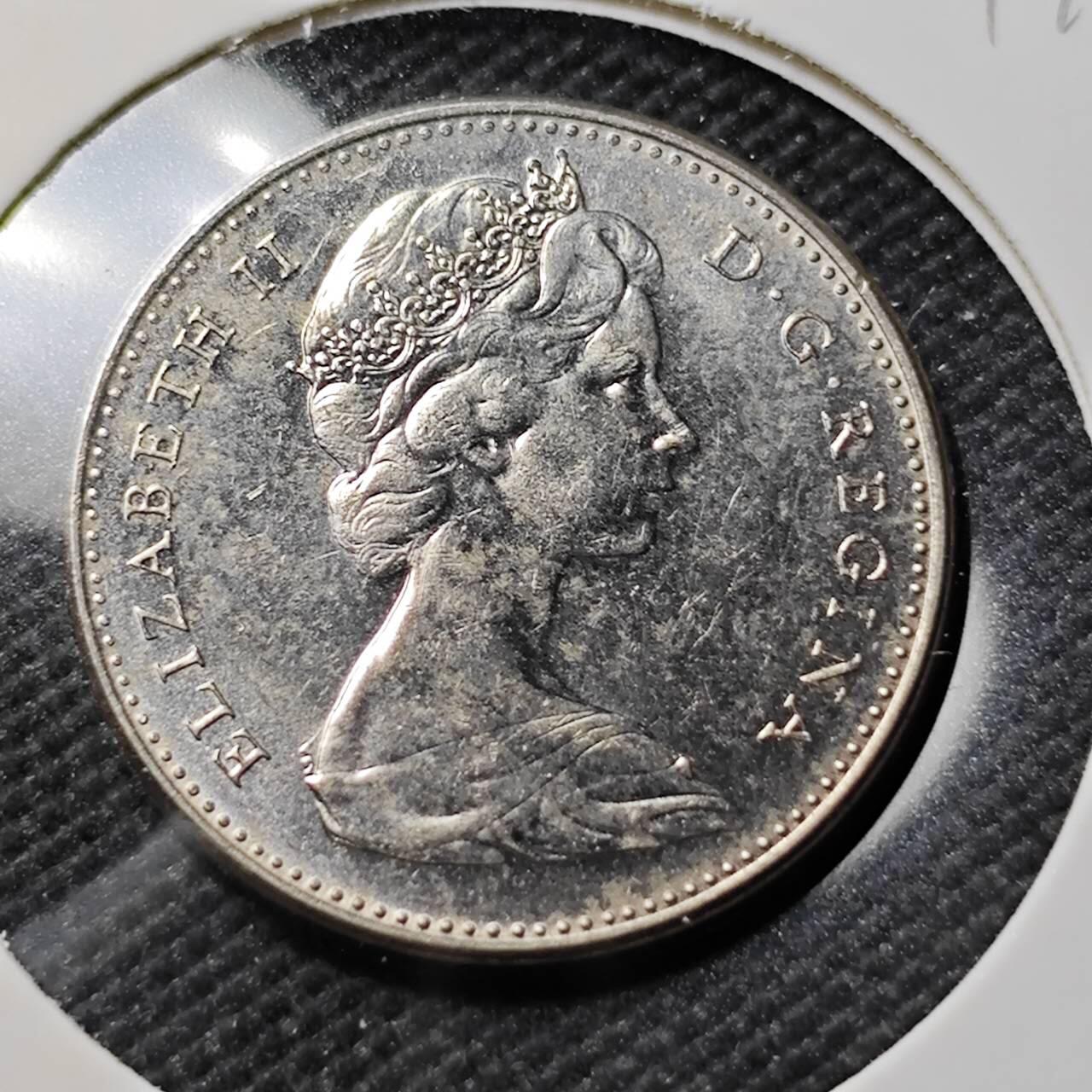 KK钱币收藏小铺   第401期 2月预留时间 周末发货  1967加拿大5分纪念币