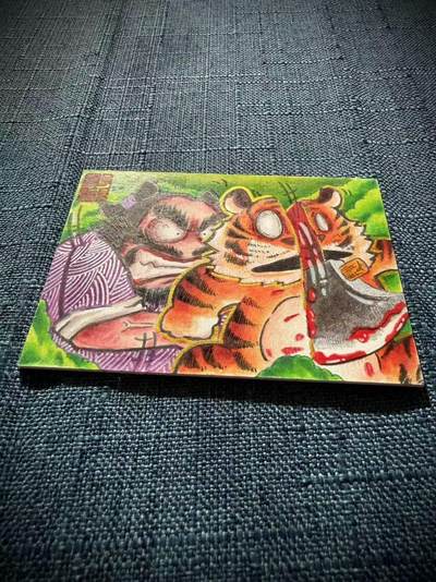 天玑星卡拍第177期《3.9周一截拍》持续收拍收评中 满赠卡需备注 【手绘卡】居子 李逵斩虎 手绘卡