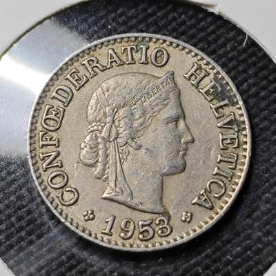 KK钱币收藏小铺   第401期 2月预留时间 周末发货 -  1953瑞士10分 