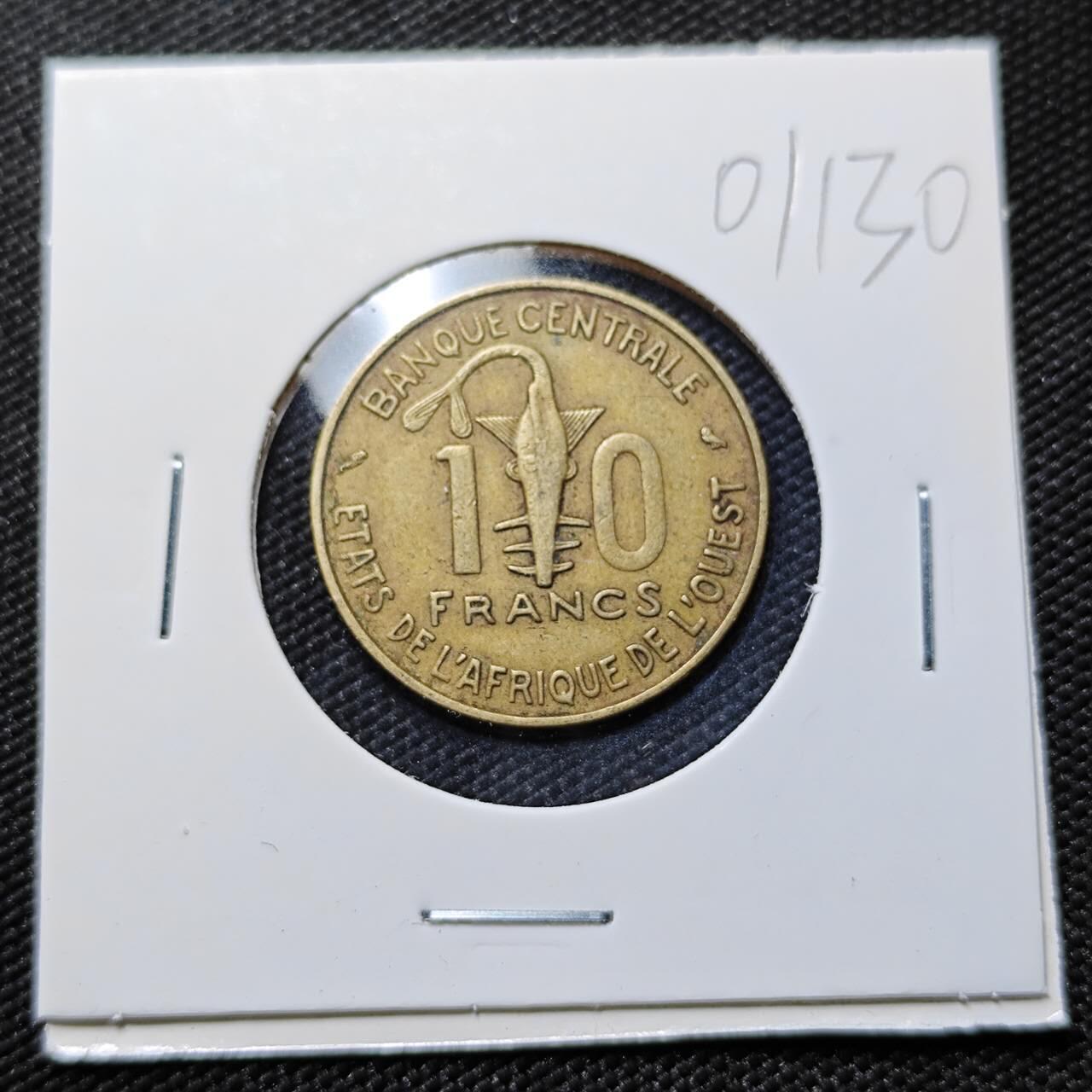 KK钱币收藏小铺   第401期 2月预留时间 周末发货  1970西非10法郎
