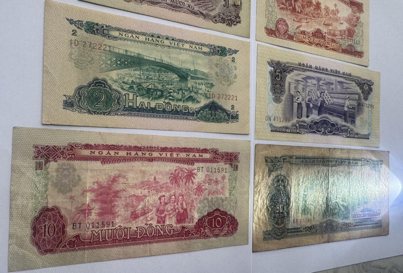 2026第4场（总第231期）：精品测试钞、外钞综合场  中国代印/越南/南越国家银行1966年版10、20、50仙、1、2、5、10、50盾全套8枚（旧品如图）