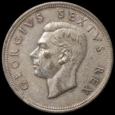 修遠堂世界钱币第106期，请看参拍说明 - 1952年南非-开普敦发现300周年5先令大银币 28.29g，50%银