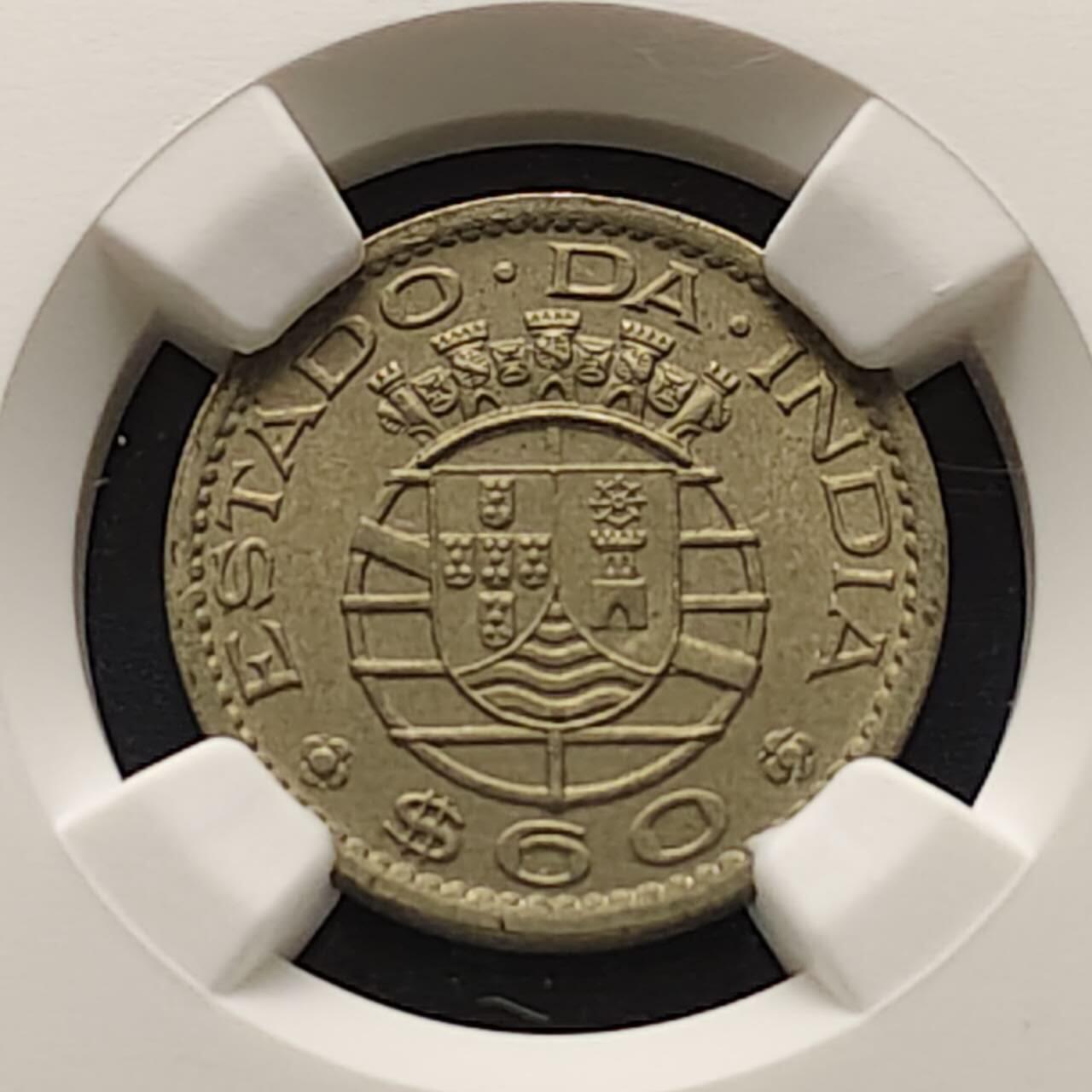 【全场包邮】纯粹捡漏拍509场 【收藏级】葡属印度1959年60分-NGC MS61（MS品相共计20枚）