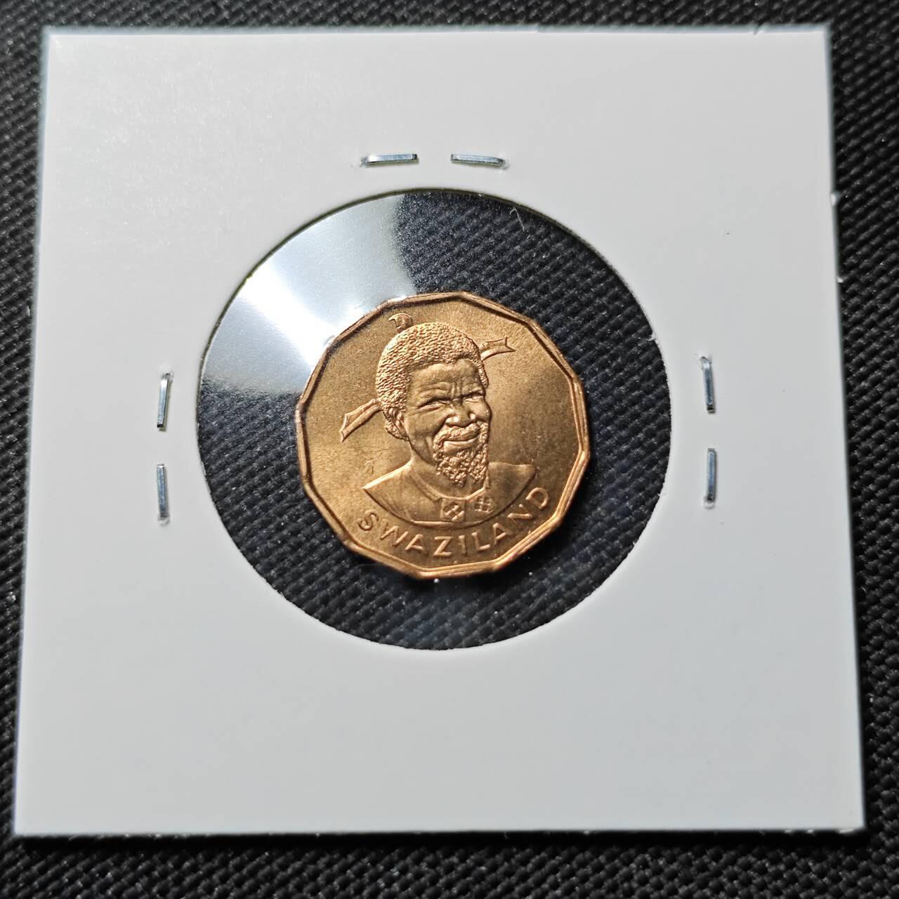 KK钱币收藏小铺   第401期 2月预留时间 周末发货  1974斯威士兰1分铜币 好品