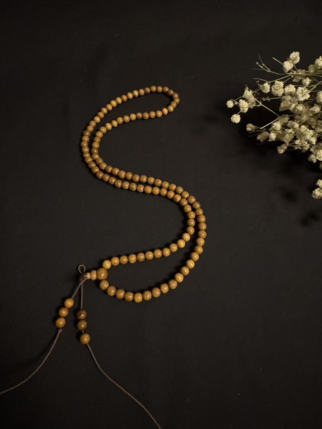 零元拍：金丝楠佛珠108长串，6MM，金丝果香满满