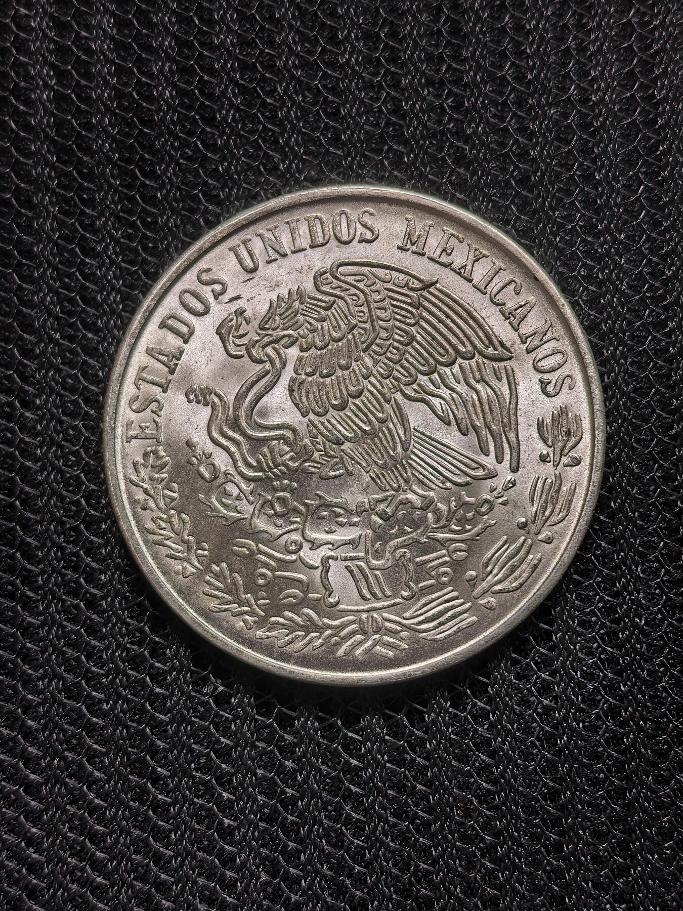 道一币馆币章第一百六十八场 墨西哥1977年莫雷洛斯像100比索鹰洋银币  27g 720s