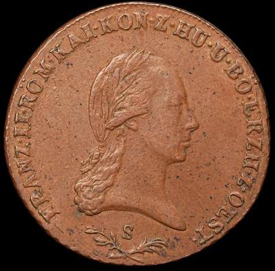 修遠堂世界钱币第106期，请看参拍说明 - 1800年神圣罗马帝国-奥地利6克鲁泽铜币 S厂铭，AU美品