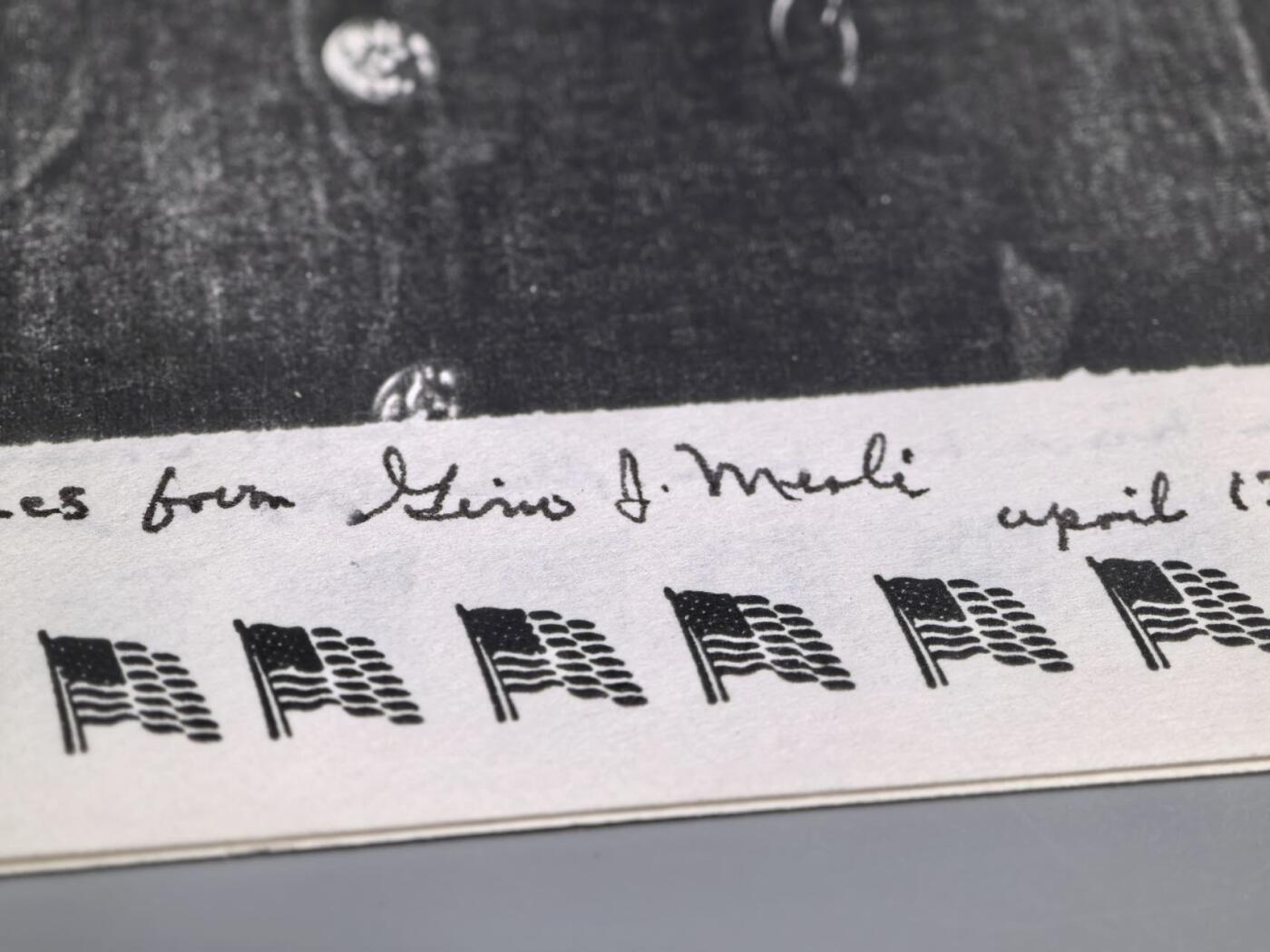 小驴勋章奖章收藏3月7日周六晚六点拍卖（珍爱和平，收藏战争，铭记历史，勿忘国耻，忠党爱国。有偿代拍，送拍规则在简介最后，参拍须阅读规则后再参拍，关系到运费包装发货时效真假辨别等关键信息，拍卖时不再发原图，看大图店主微信码在拍卖店铺介绍里） 二战美国陆军大红一师机枪手，诺曼底登陆作战，荣誉勋章获得者吉诺·约瑟夫·梅尔利中士战后三签名回信，信中有三个亲签，打印的戎装像，荣誉勋章证书内容，美军二战期间一共颁发472枚荣誉勋章，比骑士铁十字少很多，eBay参考价150美金不含邮