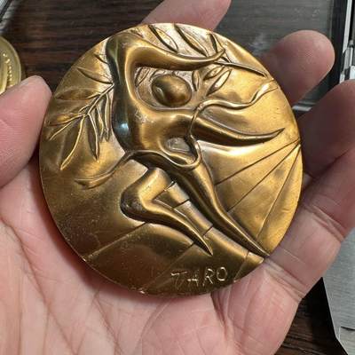 蒂克钱币-第59场 日本企业章 徽章拍卖 - 1972年 慕尼黑奥运会 厚重黄铜章 70mm 260g