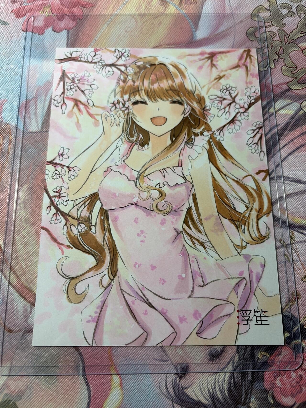 麦趣喜第三场 手绘专场 (3月13号周五晚上23点截拍，专注买家市场，福利拉满)  浮笙工作室 B6大小动漫手绘 带硬壳保护夹 125MM*176MM