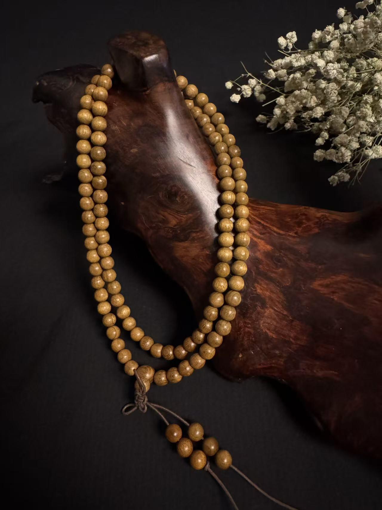 零元拍：金丝楠佛珠108长串，6MM，金丝果香满满