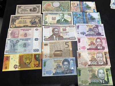 《外钞收藏家》第六百一十五期（畅拍场）（长期征集拍品、欢迎藏友们联系合作） - 刚果、阿布哈兹、马拉维、哈萨克斯坦等16张一起 有新有旧