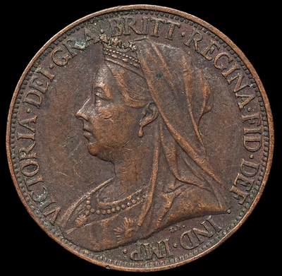 修遠堂世界钱币第106期，请看参拍说明 - 1900年英国1法新铜币