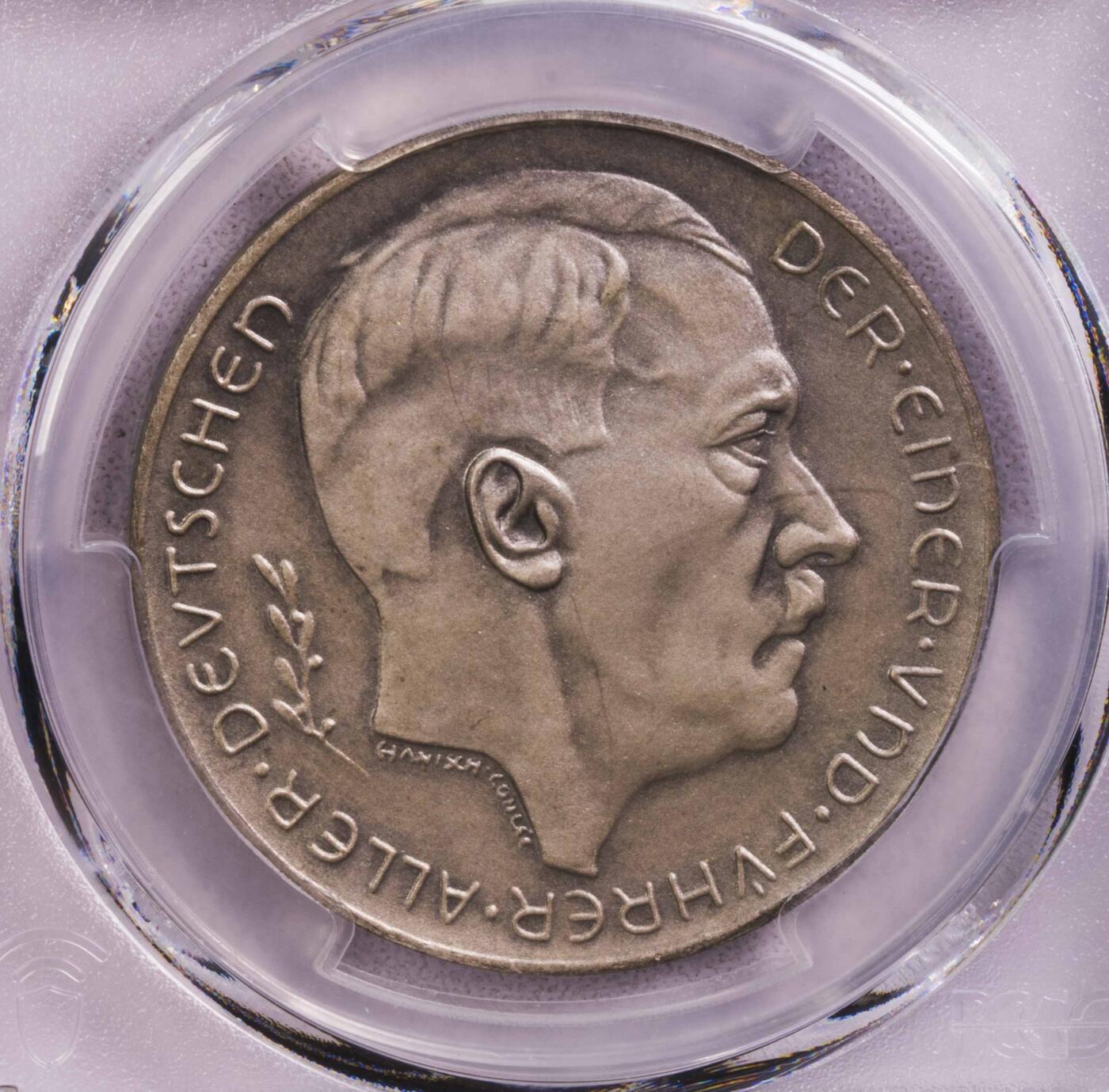 PCGS-SP65 1938德国小胡子吞并奥地利银章