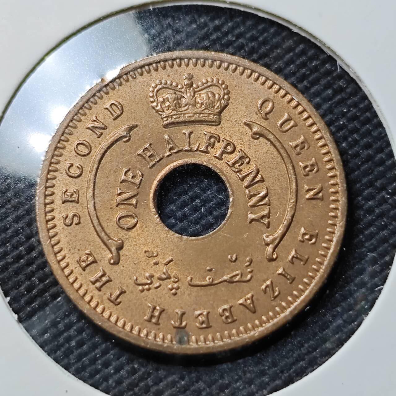 KK钱币收藏小铺   第401期 2月预留时间 周末发货  1959英属尼日利亚0.5便士铜币 好品