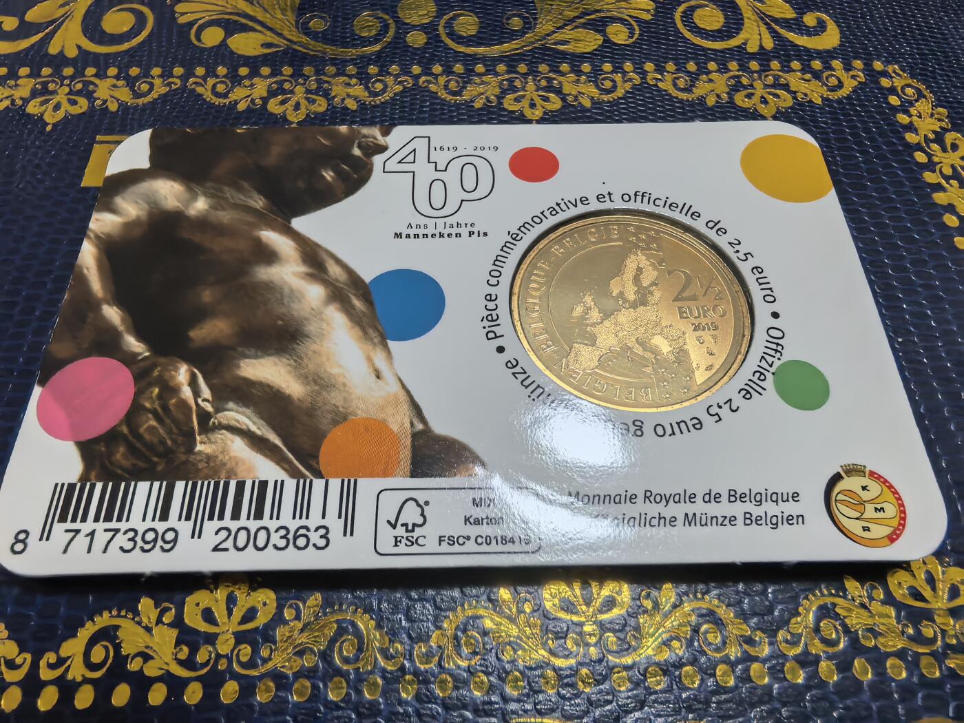 长老汇马年精选第七场拍卖 2019比利时撒尿男孩于连铜像400周年2.5欧铜镍币卡装